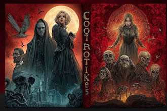 design fantasy book cover illustration art, christian, horror, romance, sci fi