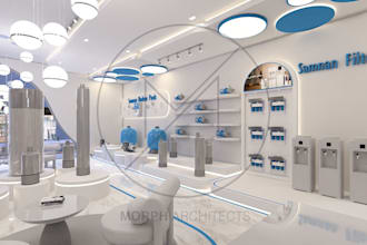 design commercial showroom, retail store, and product display