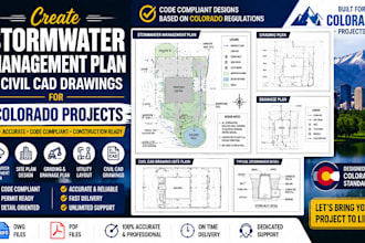 create stormwater management plan and civil cad drawings for colorado projects