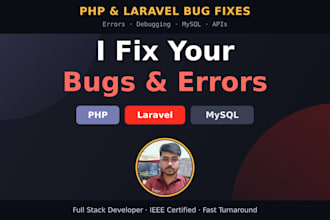 fix PHP laravel bugs, errors, apis, and mysql issues
