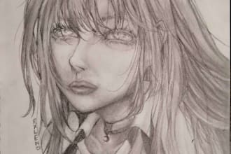 draw traditional pencil art in anime style