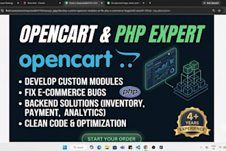 develop custom opencart modules or fix php e commerce bugs