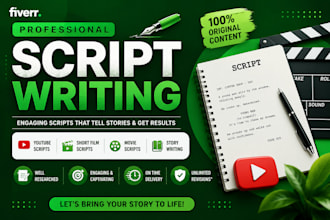 write scripts for song,shortfilm,content