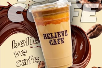 professional poster design cafe, events and promotions
