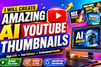 design eye catching ai youtube thumbnails