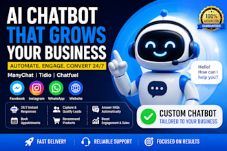create ai chatbot for social media and website using manychat tidio and chatfuel