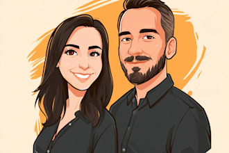 draw cartoon vector portrait with your face
