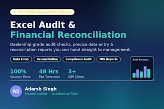 perform excel audit, data reconciliation and financial reporting