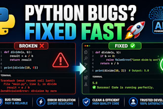 fix python bugs, debug errors, write unit tests