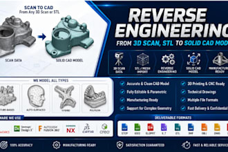 do reverse engineering from 3d scan, stl to solid cad model