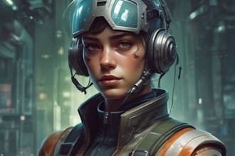 sci fi character illustration or sci fi character