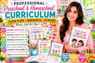 create preschool homeschool curriculum weekly lesson plan educational worksheets
