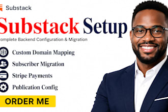set up substack publication, custom domain, and subscriber migration