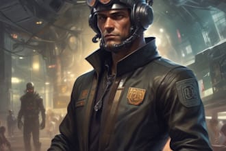 a sci fi character illustration or sci fi character