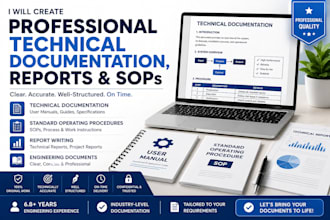 create professional technical documentation, reports, and sops