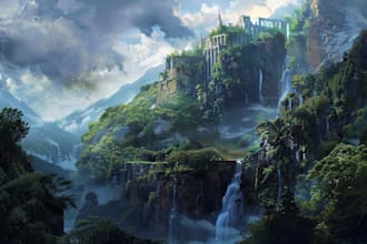 do fantasy landscape illustrations