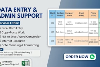 do professional data entry, document control, and excel work