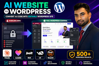 convert lovable, bolt, v0 or claude ai website to wordpress elementor