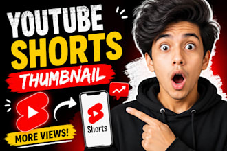design eye catching youtube shorts thumbnails