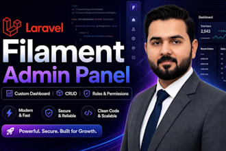 develop laravel filament admin panel and dashboard