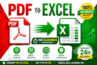 do PDF to excel conversion and document formatting