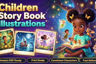 draw children storybook illustrations for KDP