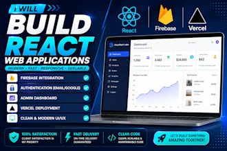 build react firebase web application with authentication and admin panel