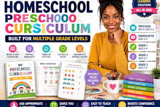 build a full custom homeschool preschool curriculum for multiple grade levels