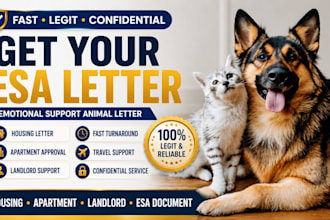 provide esa letter birp note and emotional support