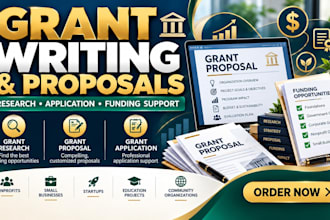do grant writing, grant proposal, grant research and grant application