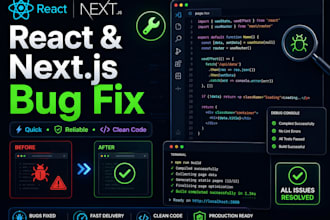 get your react or nextjs bugs fixed professionally