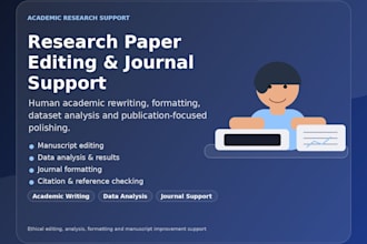 provide academic research editing, formatting and publication support
