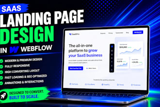 design a modern saas landing page in figma and webflow