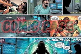 draw detailed comic book illustration nsfw comic page in graphic novel style