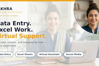 do data entry, virtual assistant and social media management
