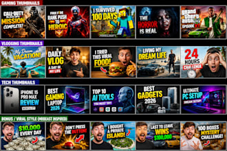 design professional youtube thumbnail for any niche
