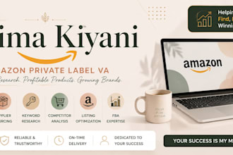 be your amazon fba pl virtual assistant for product hunting, sourcing, and PPC