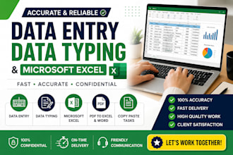 do accurate data entry, data typing, excel and PDF to words
