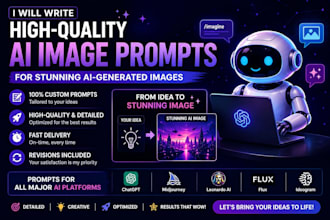 write high quality ai prompts and stunning ai generated images