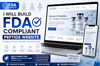 build pepdite supplement website fully fda compliant