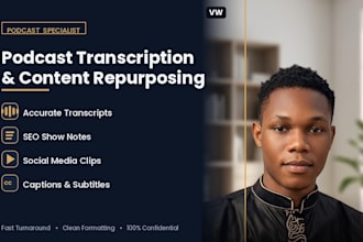 transcribe your podcast into show notes and captions