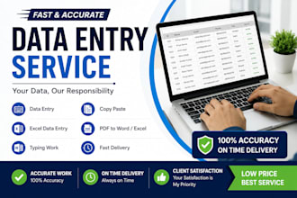 do past and accurate data entry, typing, copy paste work