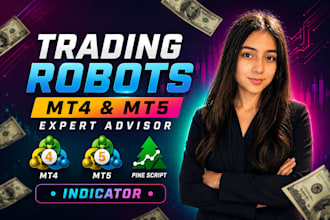 develop your  mt4 mt5 bot expert advisor eas, or indicator
