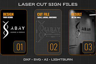 create laser cut ready dxf svg files for signs and plaques