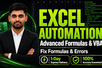 fix advanced excel formulas and do spreadsheet automation
