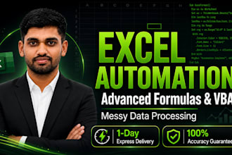 automate excel spreadsheets, fix advanced formulas and clean messy data