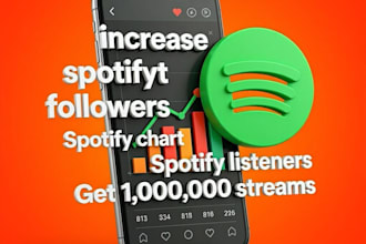 increase spotify followers, spotify chart, monthly listeners and streams