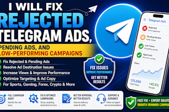 fix rejected telegram ads, pending ads, and low performing campaigns