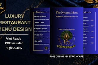 design luxury menus for fine dining restaurants