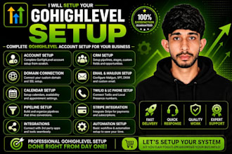 setup gohighlevel account, CRM, calendar and integrations
